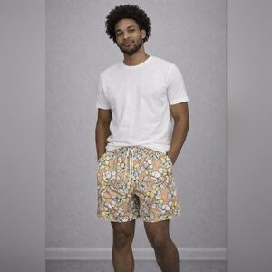Floral print swim trunks